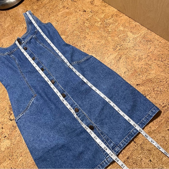 Banana Republic Vintage 90’s Y2K Denim Full Button Down Sleeveless Dress Sz 4 - Picture 10 of 16